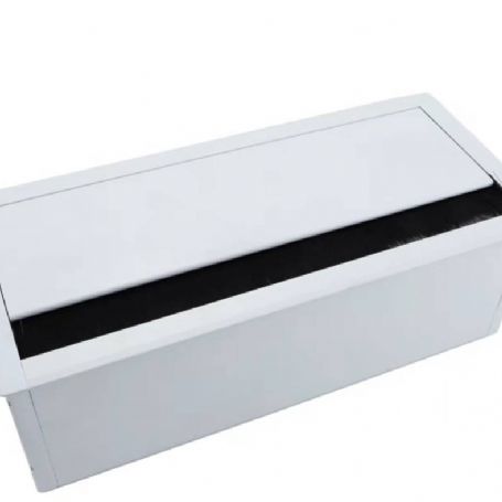 鋁合金緩衝出綫盒 毛刷綫盒 辦公桌插座出綫盒出綫孔走綫孔  台灣專用118孔距 二座／三座 黑 白 色